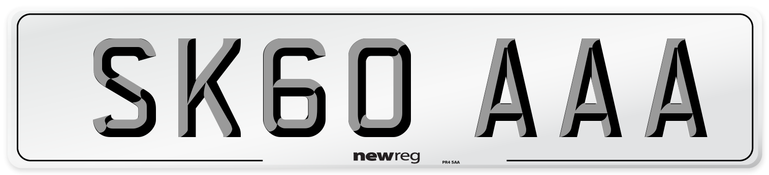 SK60 AAA Number Plate from New Reg
